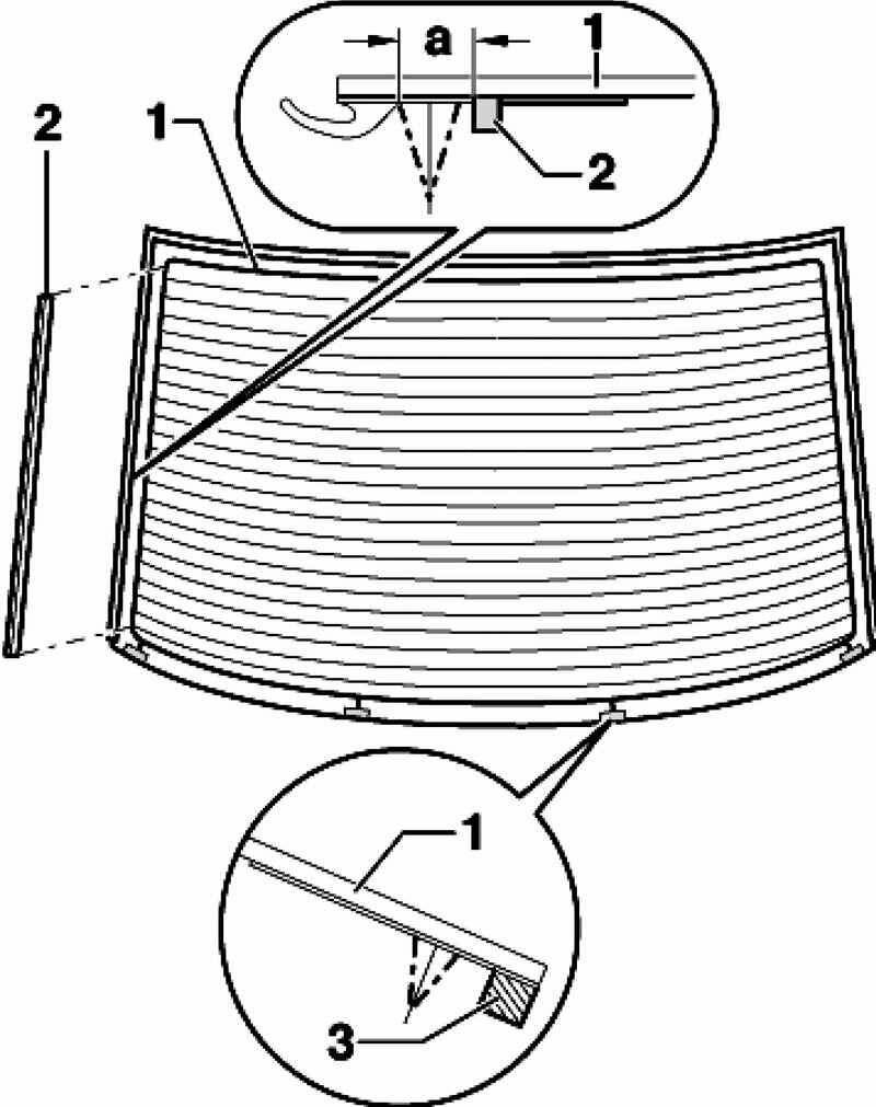 Схема укладки профиля стекла крышки багажника
